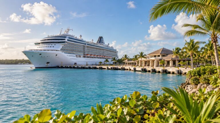 Cruise ship at La Romana cruise port on the Dominican Republic coast