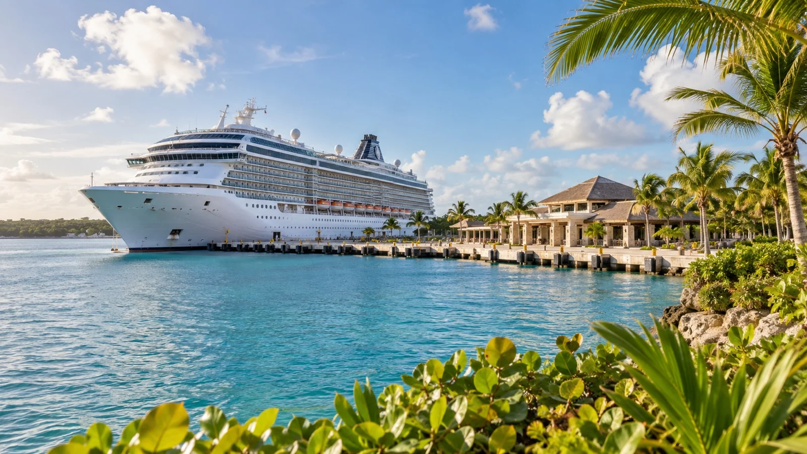 Cruise ship at La Romana cruise port on the Dominican Republic coast