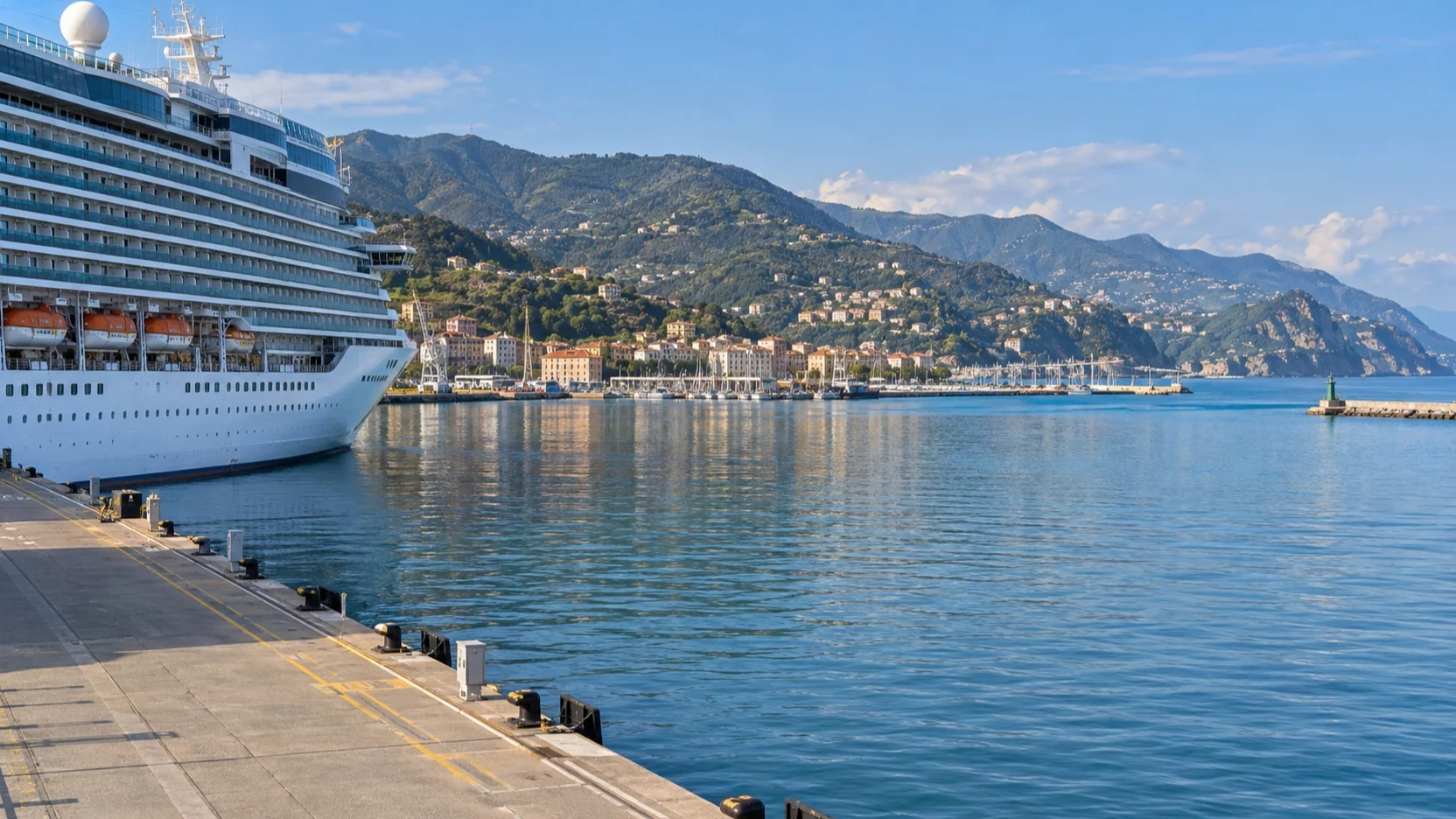 Cruise ship at La Spezia harbor on the Ligurian coast