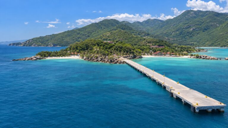 Cruise pier and beaches on Haiti’s Labadee peninsula