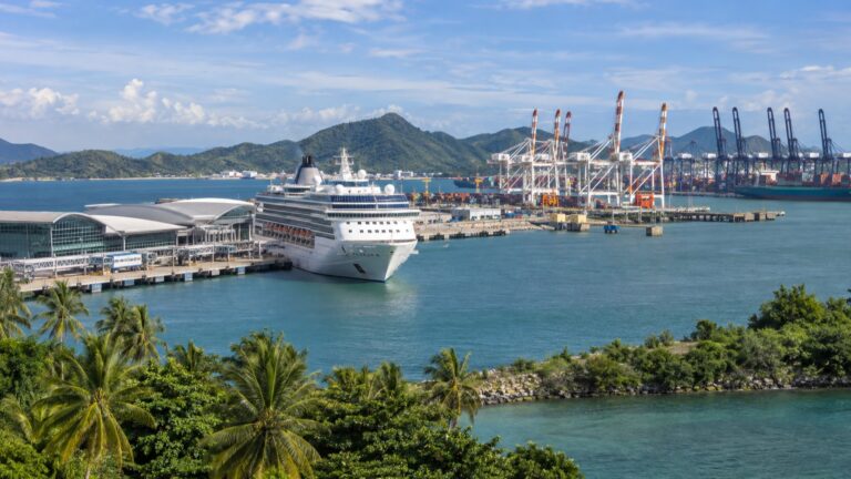 Cruise ship at Laem Chabang port on the Gulf of Thailand