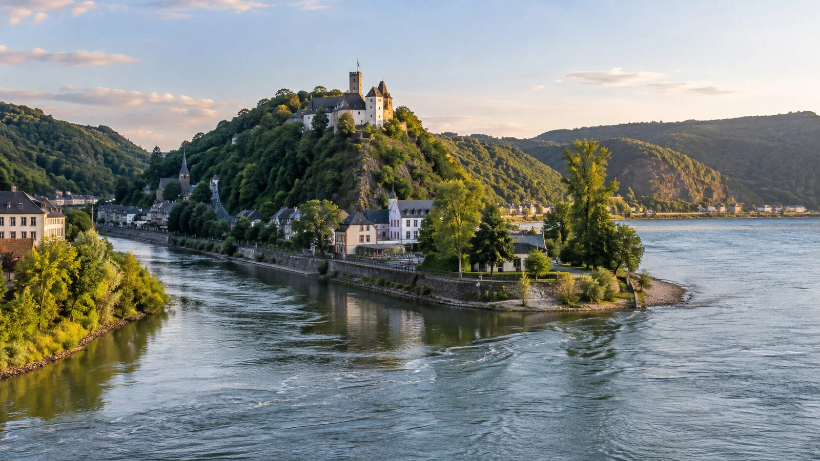 Lahn River joining the Rhine