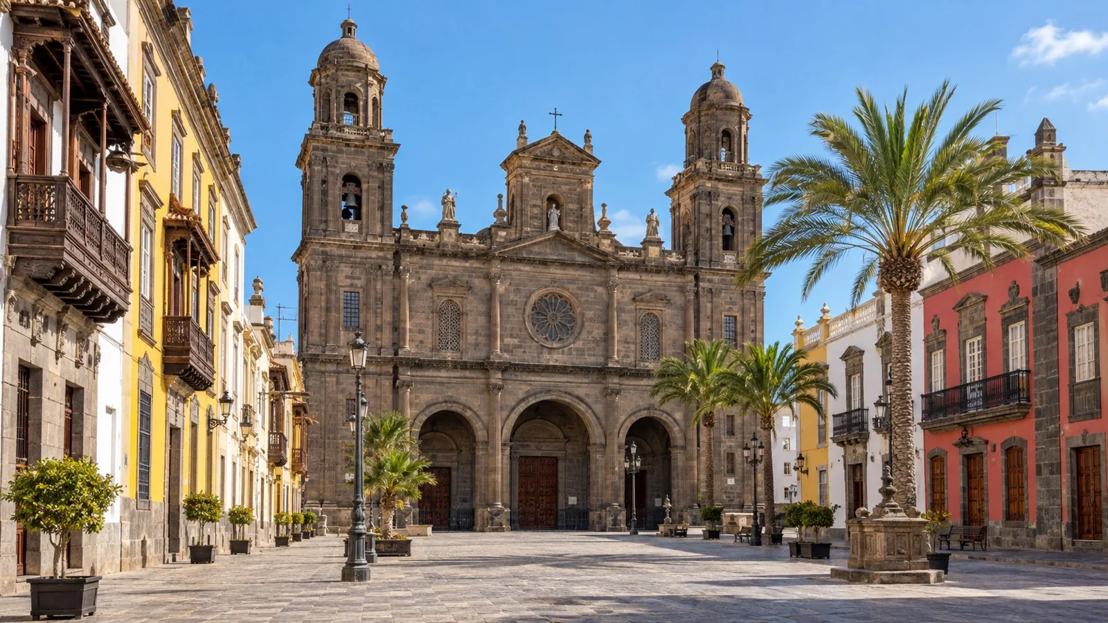 Vegueta old town street in Las Palmas