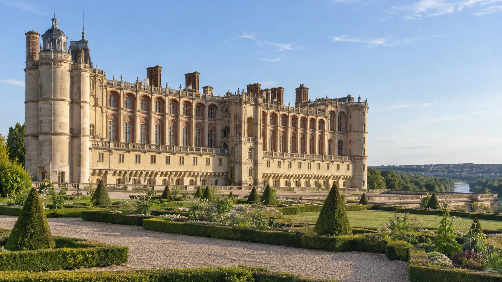 Château de Saint-Germain-en-Laye facade and formal gardens