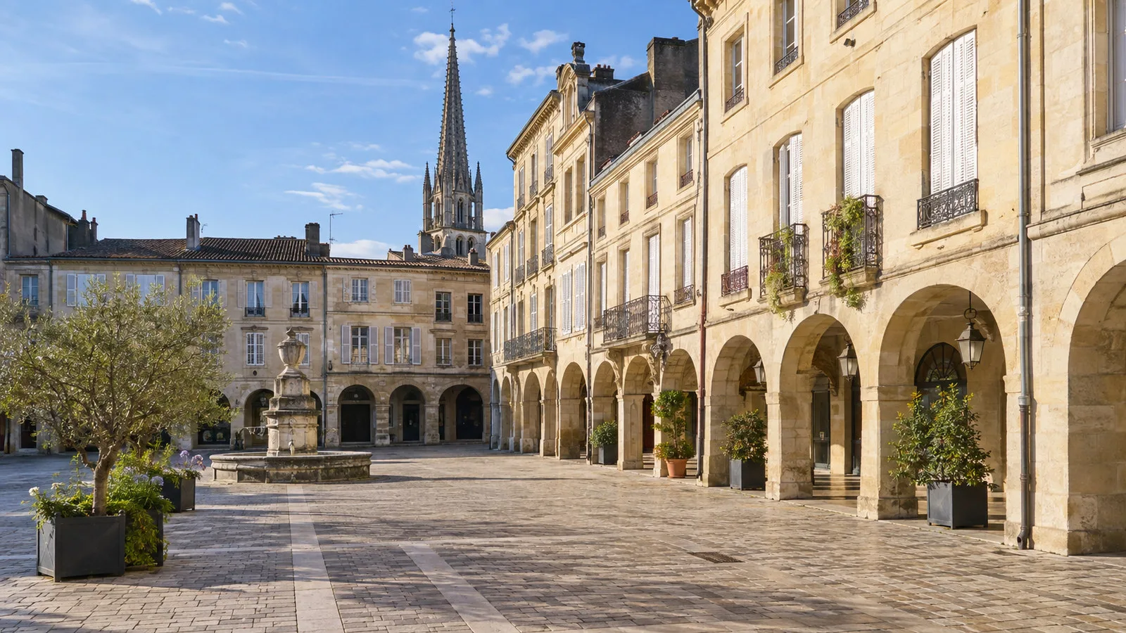 Libourne old town square and arcades