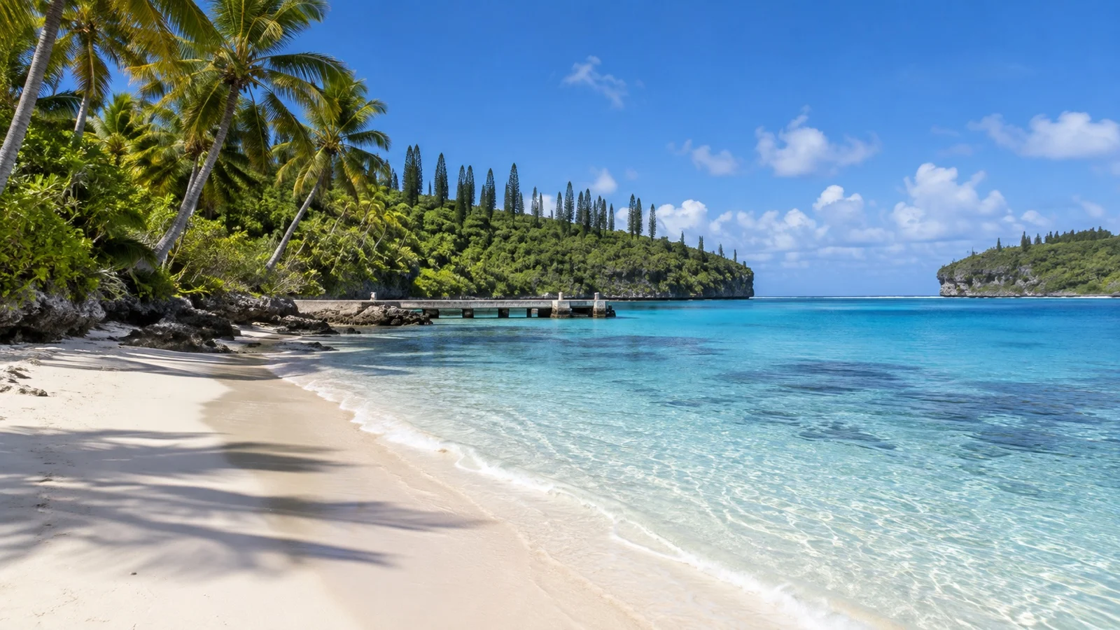 Empty Easo Beach and turquoise lagoon on Lifou