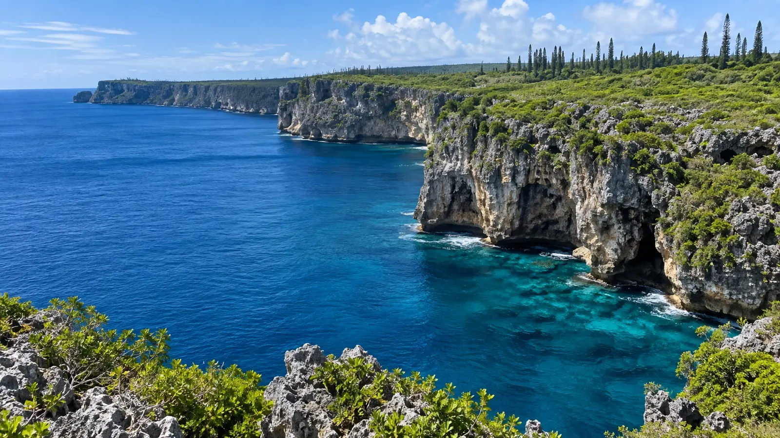 High limestone sea cliffs at Jokin on Lifou