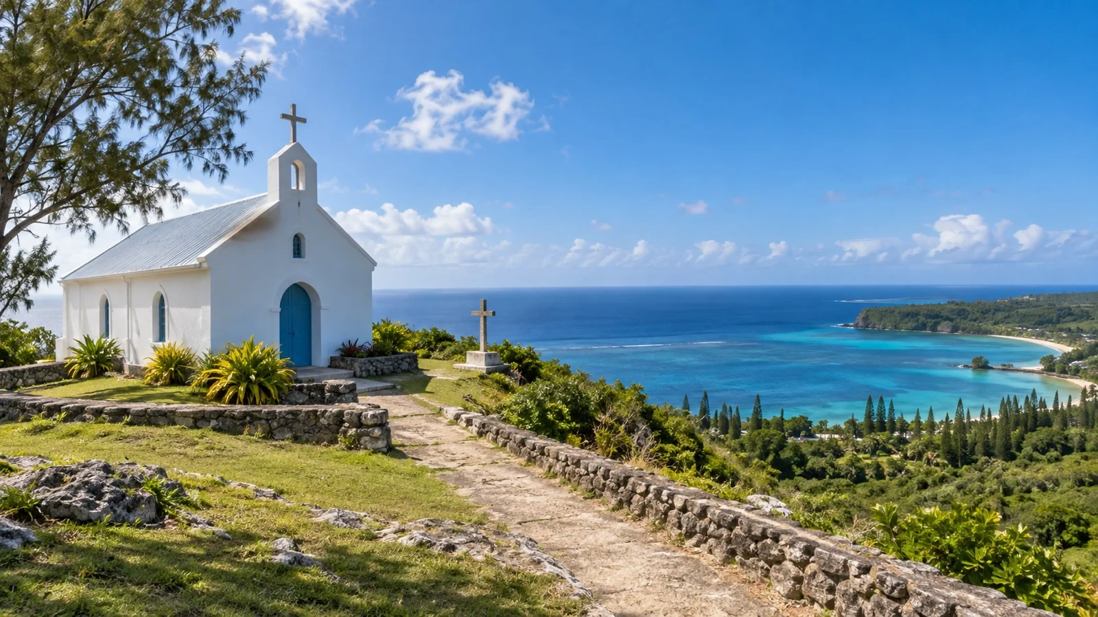 Notre-Dame de Lourdes Chapel above the coast on Lifou