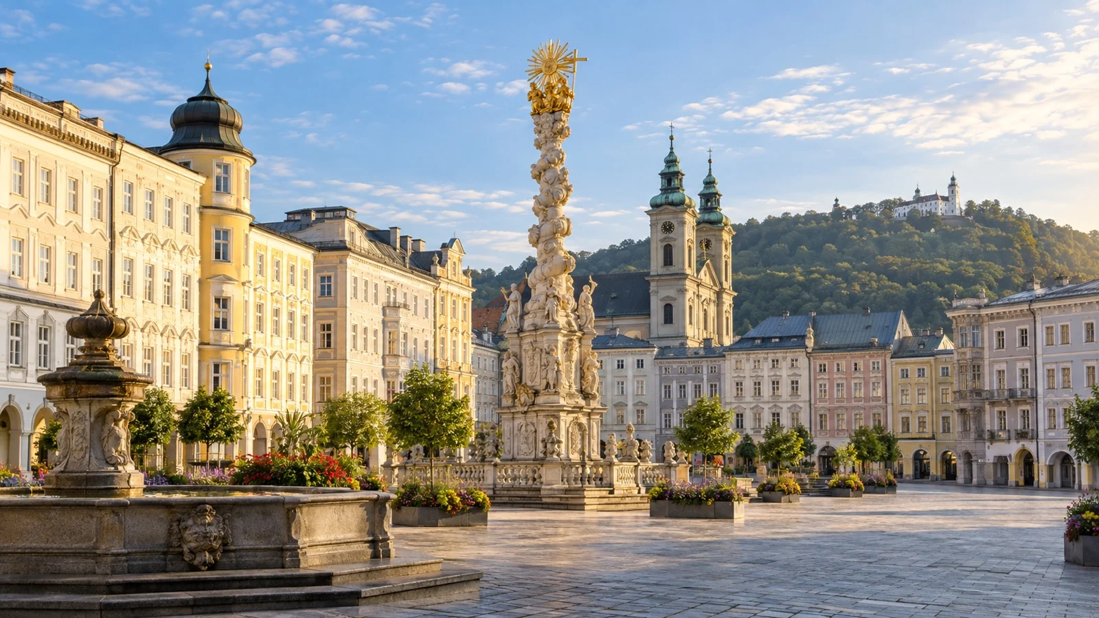 Hauptplatz and Linz old town