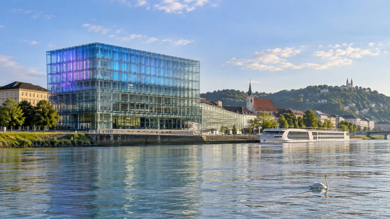 Ars Electronica Center beside the Danube