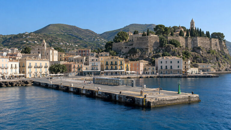 Lipari cruise waterfront and landing area