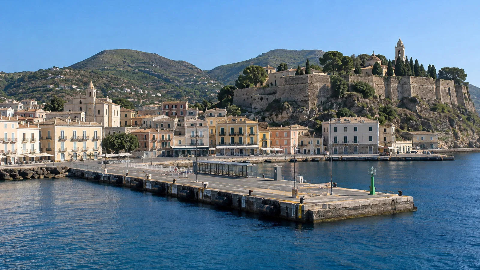 Lipari cruise waterfront and landing area