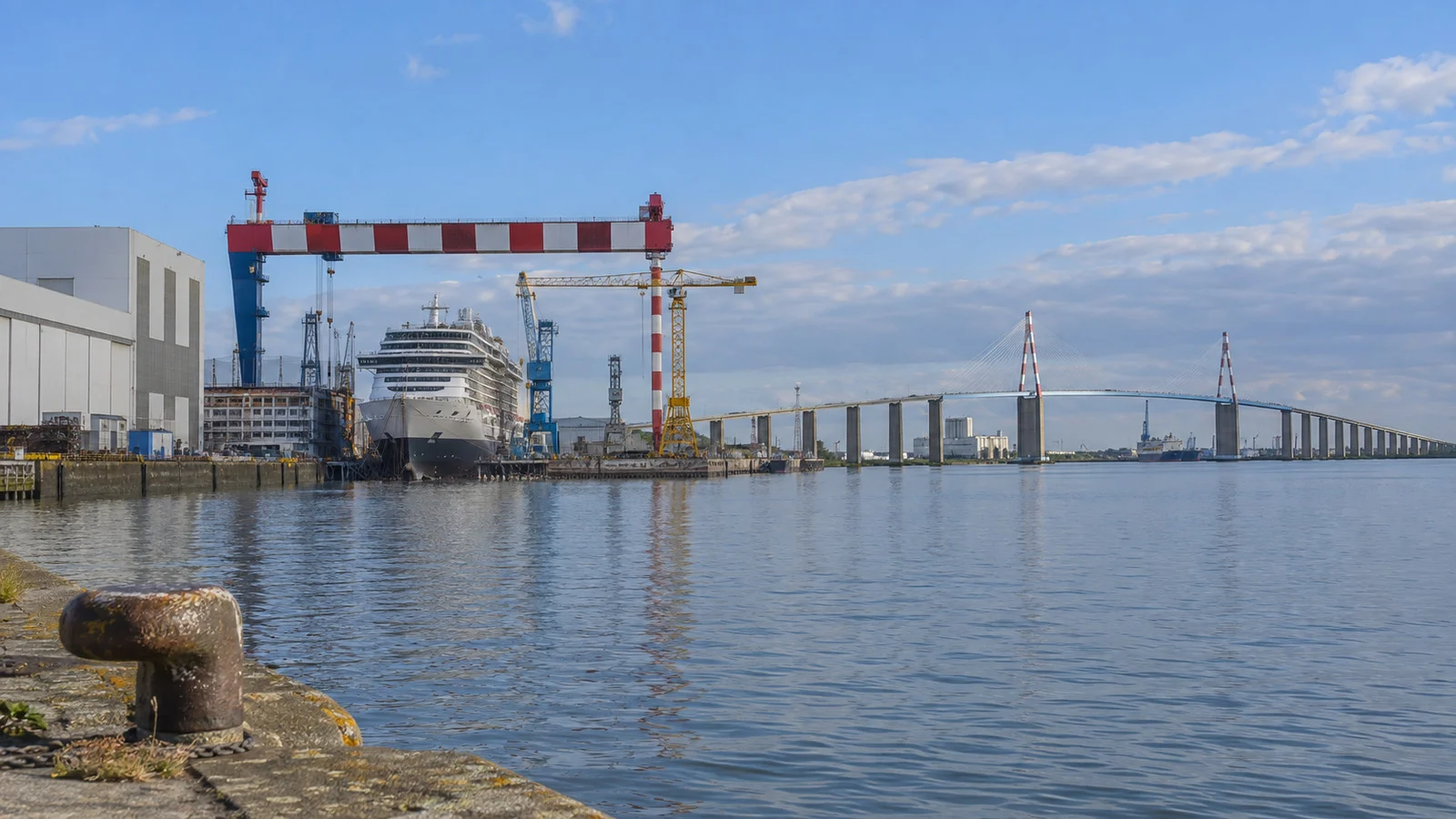 Saint-Nazaire waterfront and shipyard area