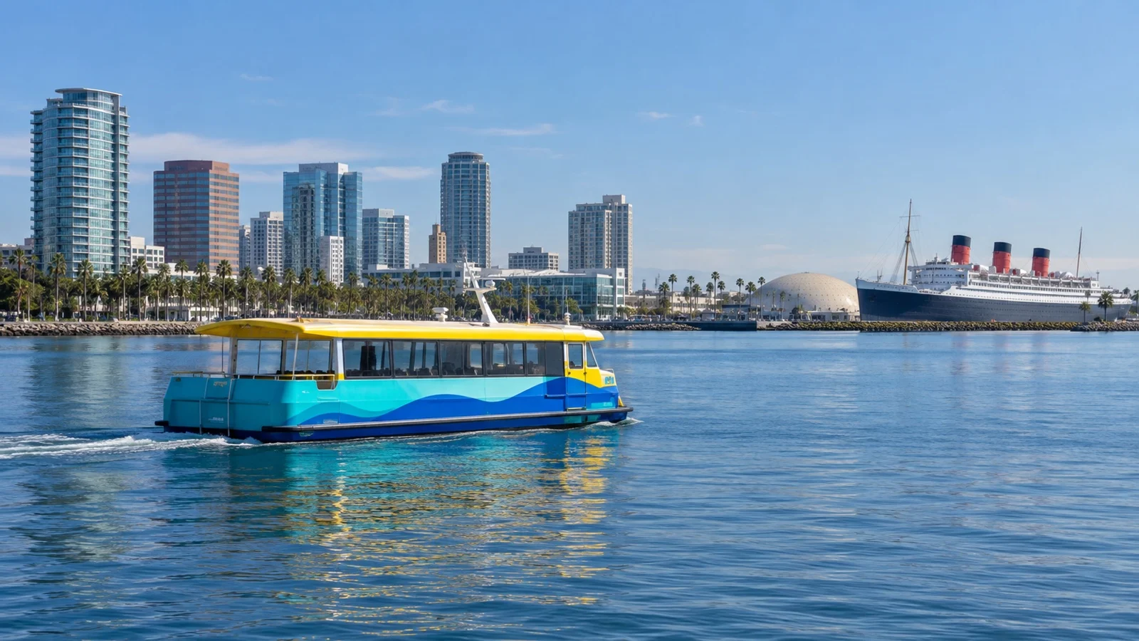 AquaLink water taxi in Long Beach harbor