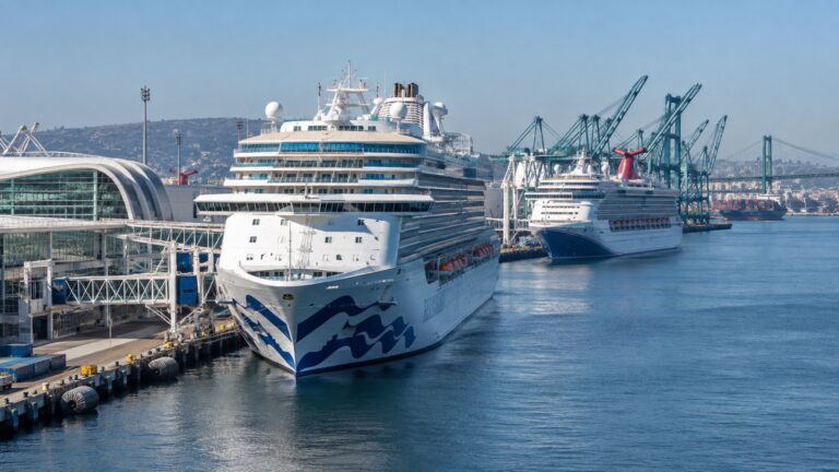 Cruise ships at San Pedro Port of Los Angeles