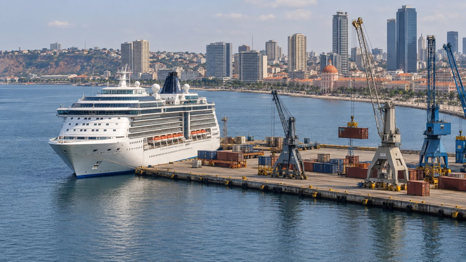 Cruise ship at the General Cargo Terminal in Luanda