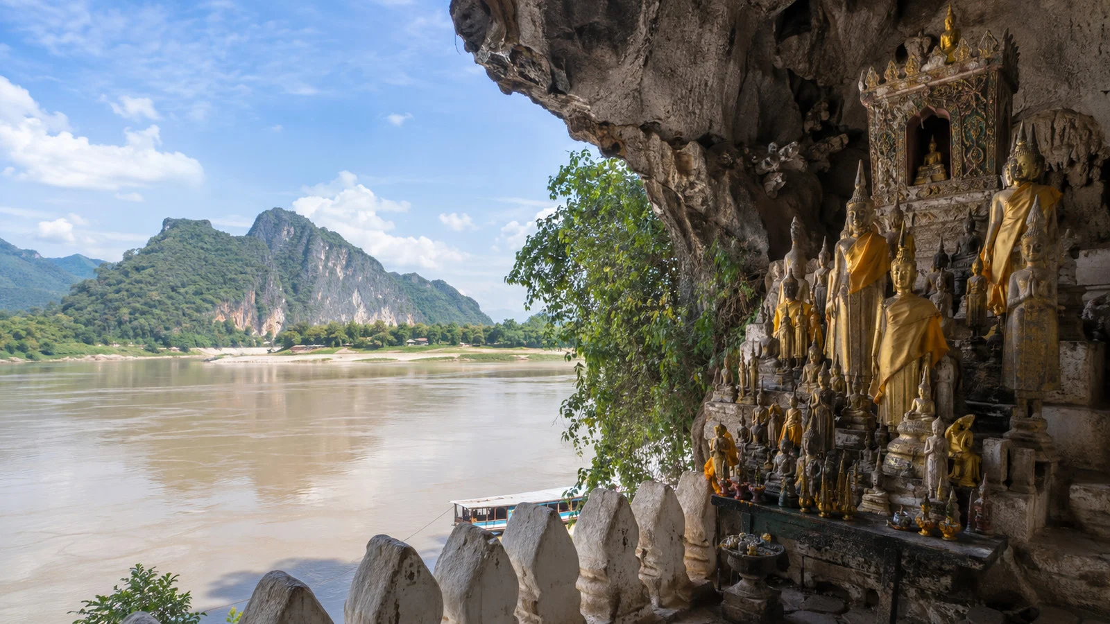 Pak Ou Caves above the Mekong River