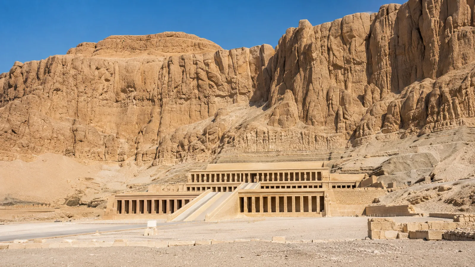 Hatshepsut temple against the cliffs