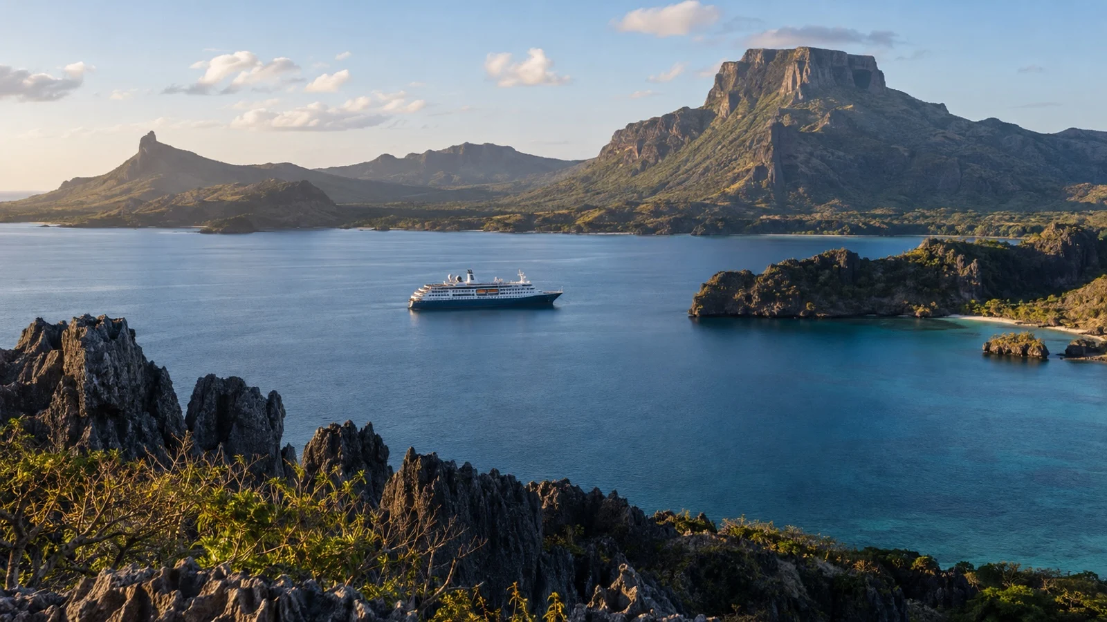 Cruise ship in Antsiranana Diego Suarez bay