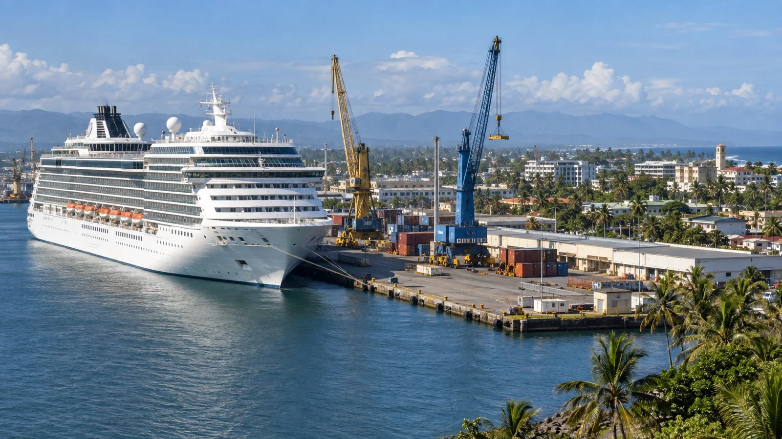 Cruise ship at Toamasina Madagascar port