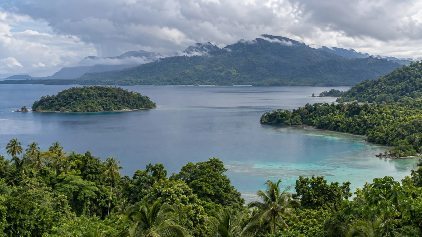Tropical coastal hills and sheltered water near Madang