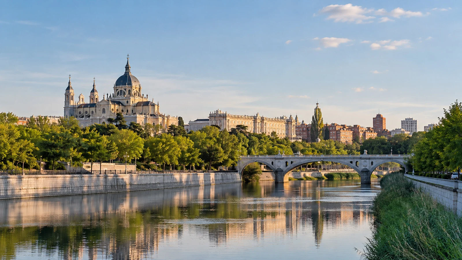 Madrid skyline from the Manzanares River