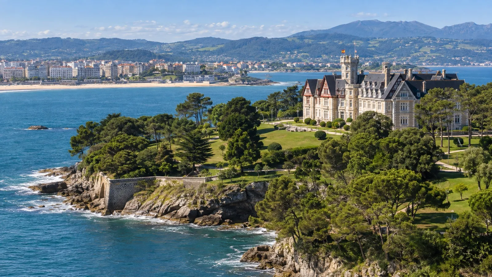 Palacio de la Magdalena above Santander bay