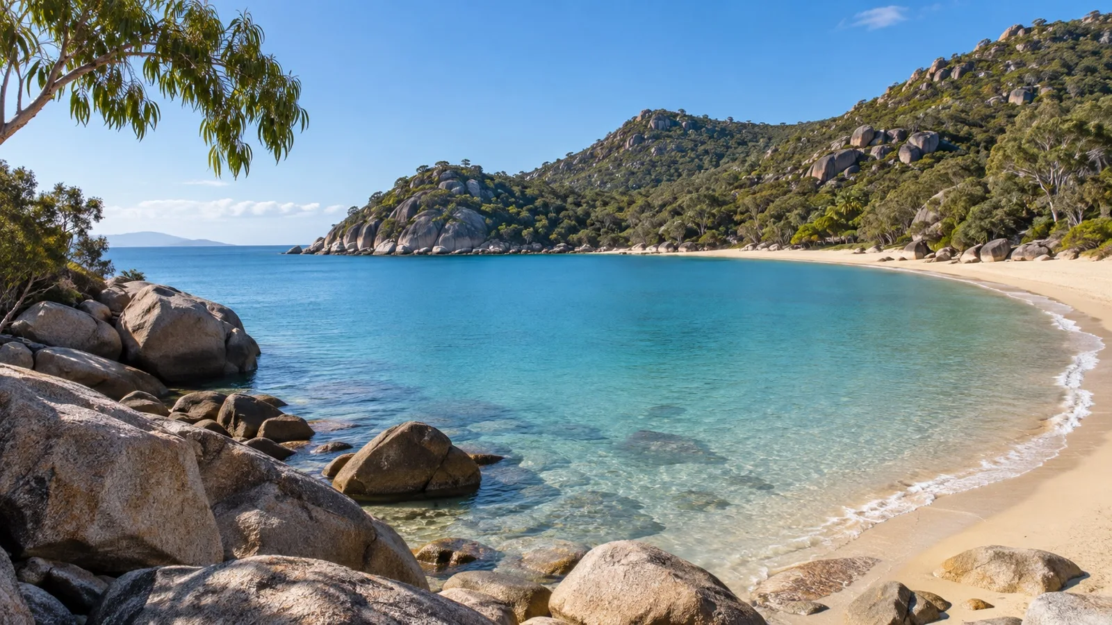 Quiet Horseshoe Bay beach on Magnetic Island near Townsville