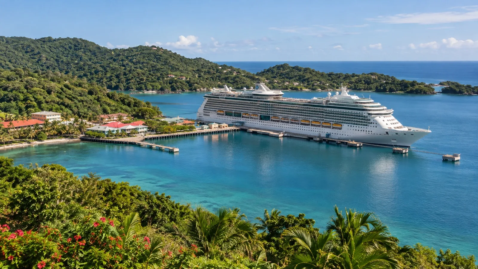 Cruise ship at Mahogany Bay on Roatán