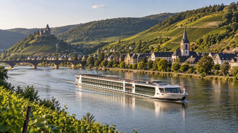 River cruise ship on Main River in Germany