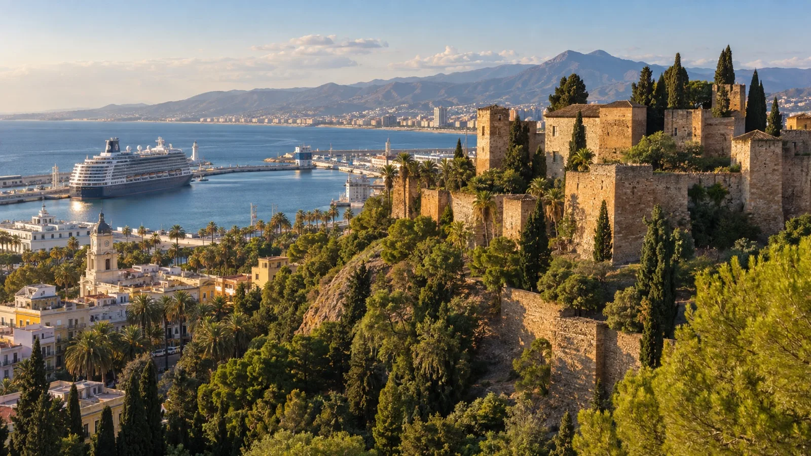 The Alcazaba fortress overlooking Málaga’s harbor.