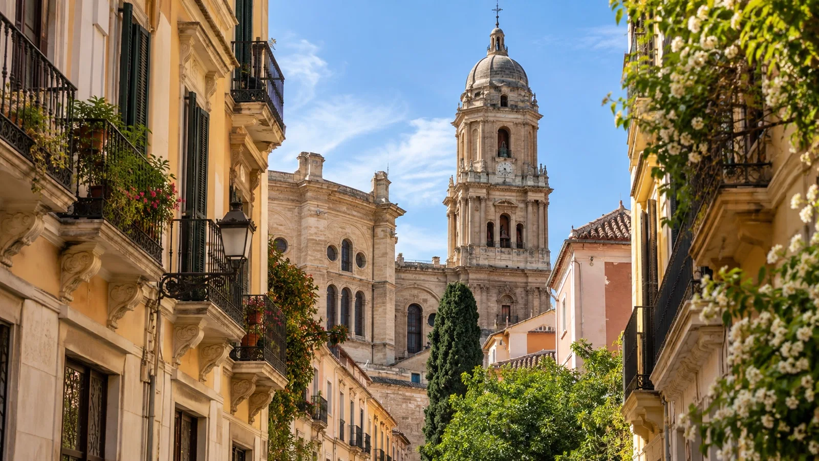 Málaga historic center and cathedral