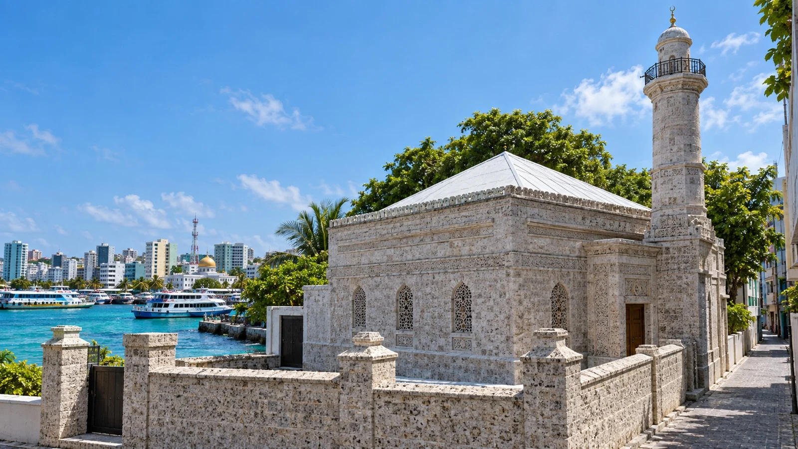 Historic Malé Friday Mosque coral-stone building
