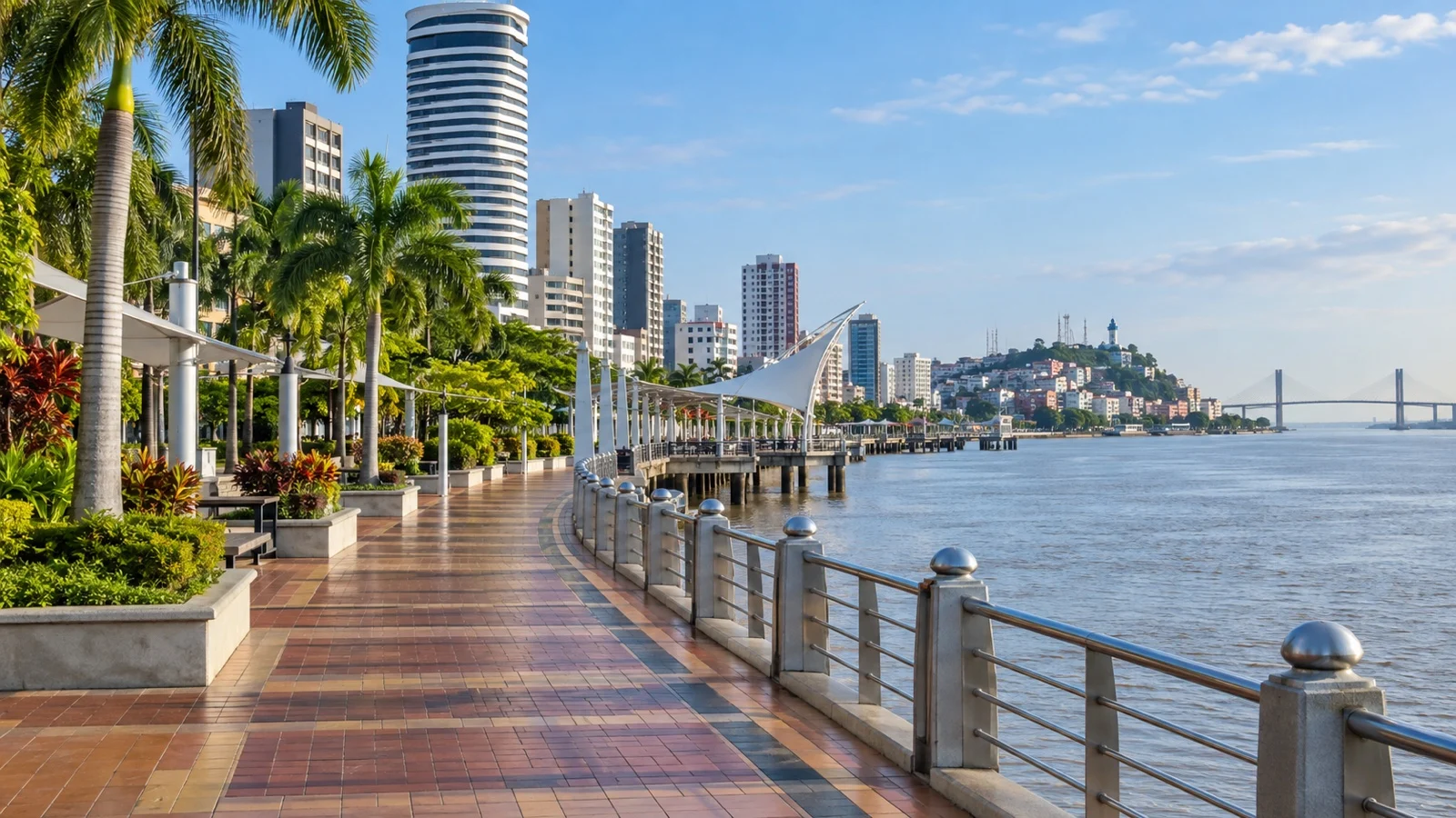 Malecón 2000 riverfront promenade in Guayaquil