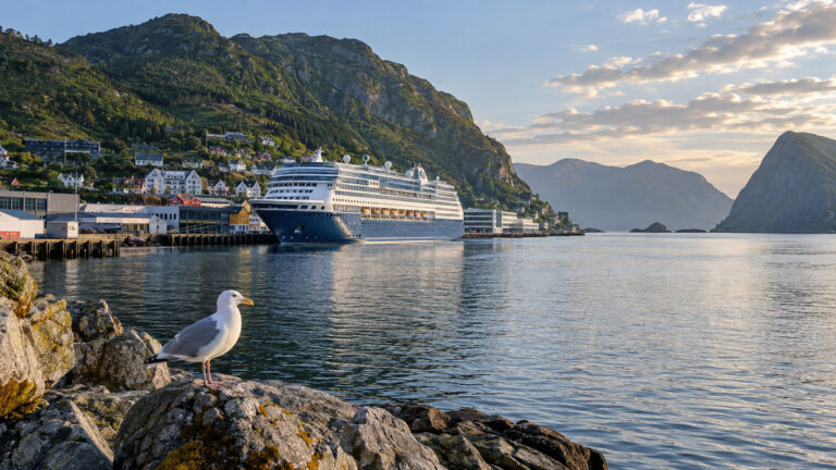 Måløy cruise waterfront and landing area