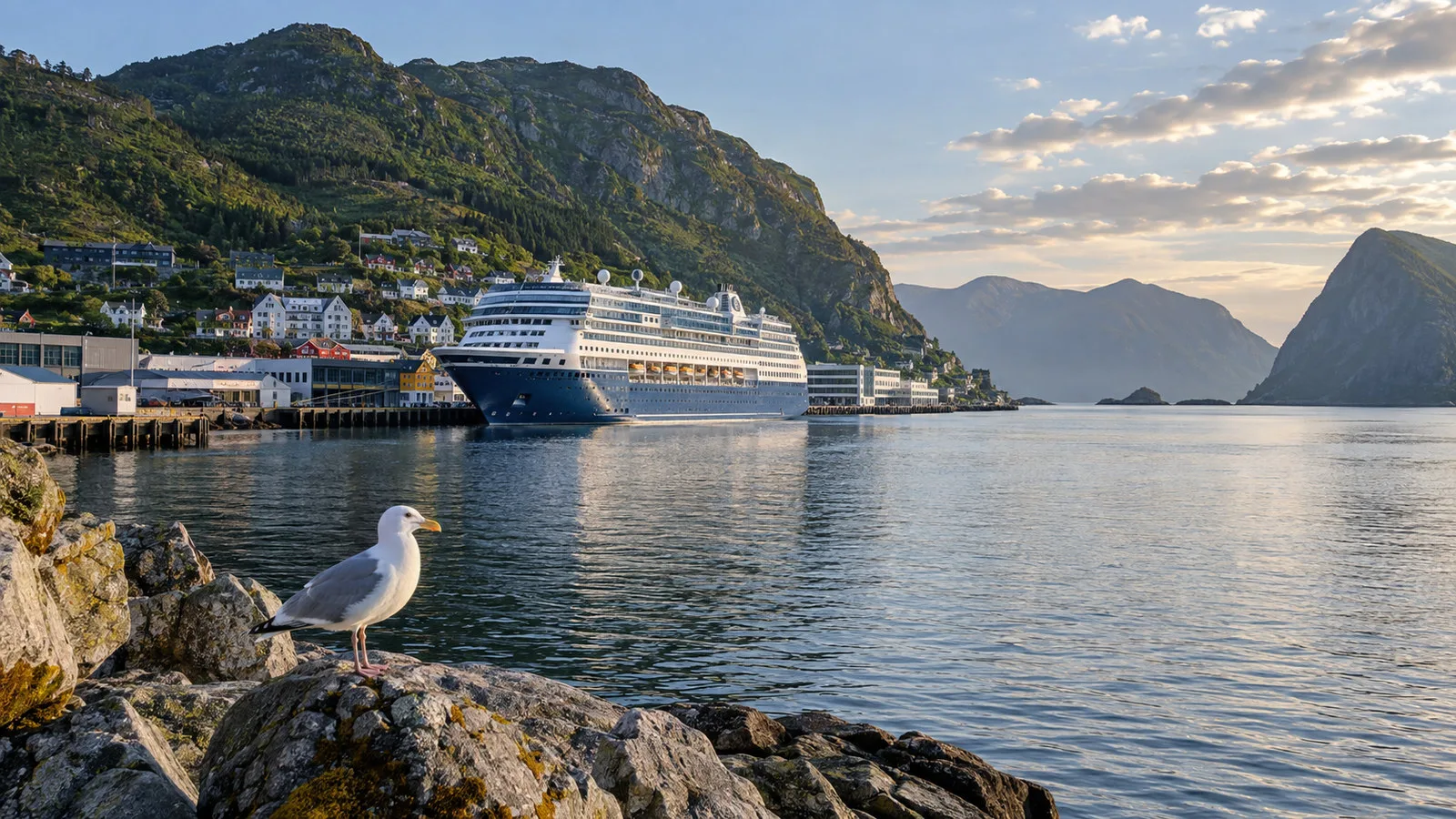 Måløy cruise waterfront and landing area