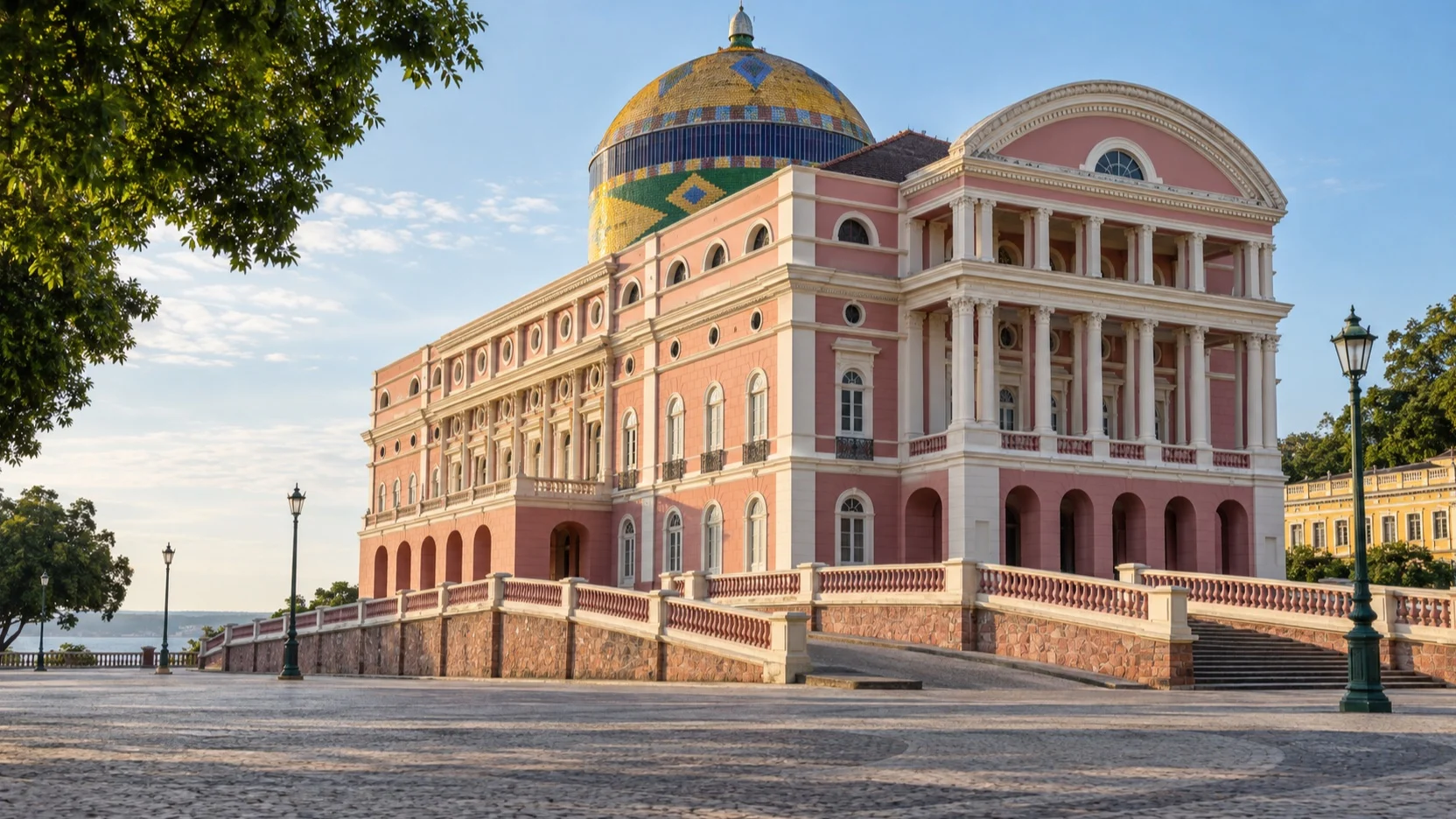 Teatro Amazonas beside Largo de São Sebastião in Manaus