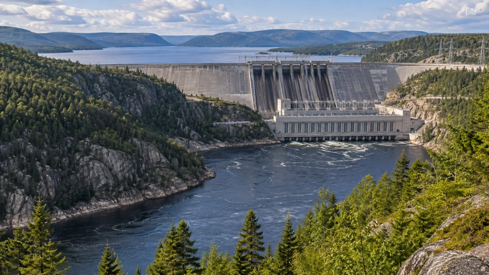 Manic-2 hydroelectric generating station in forested Quebec