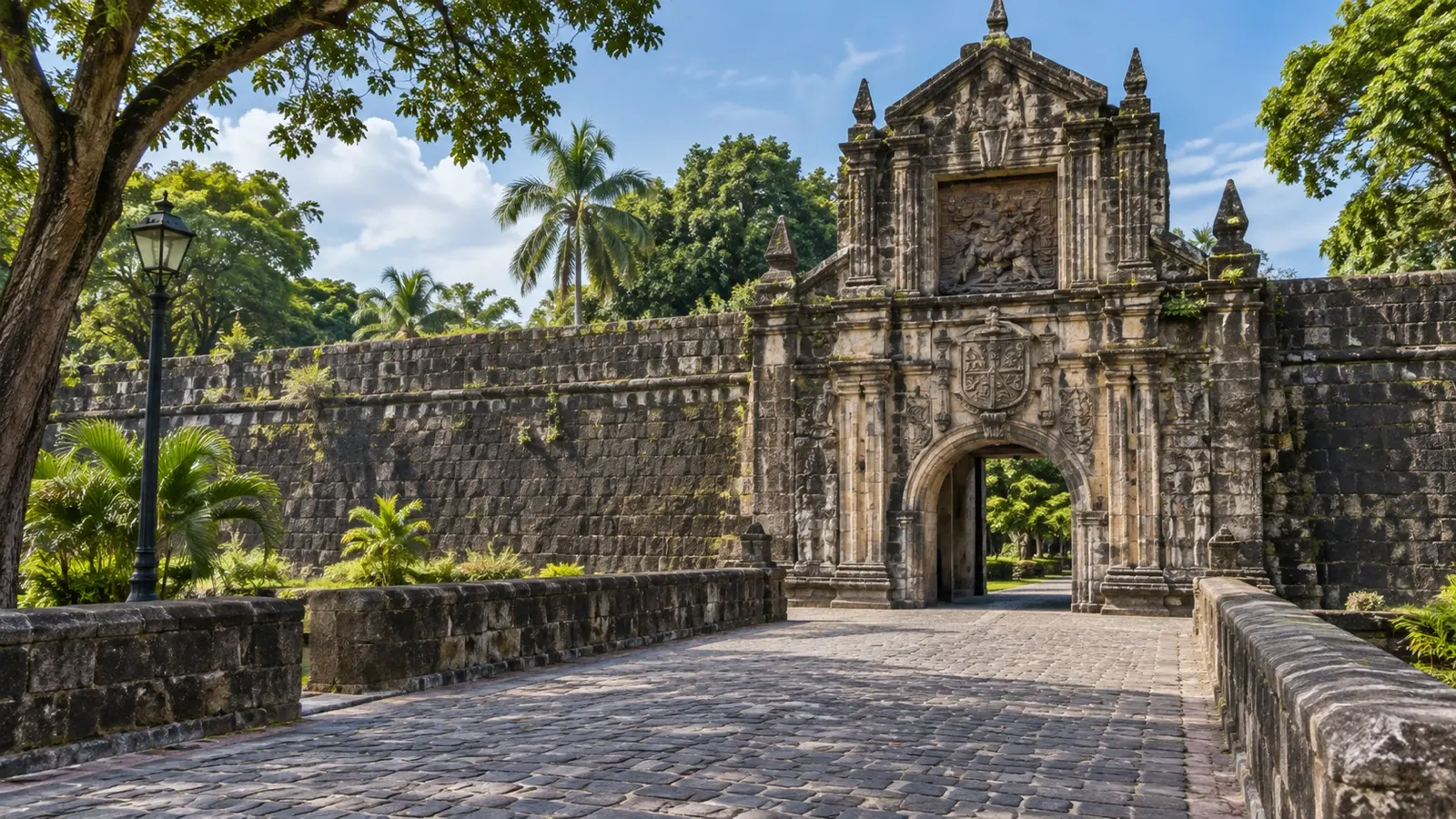 Historic Fort Santiago gate and walls in Manila’s Intramuros