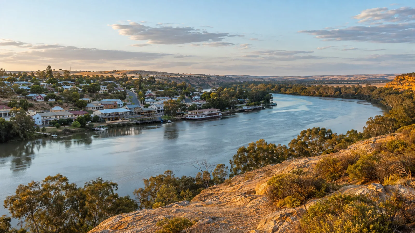 Murray River and Mannum township from the lookout