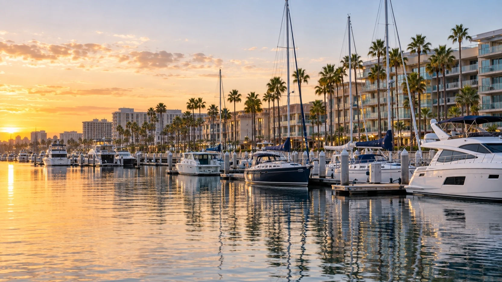 Marina del Rey waterfront near its hotel district