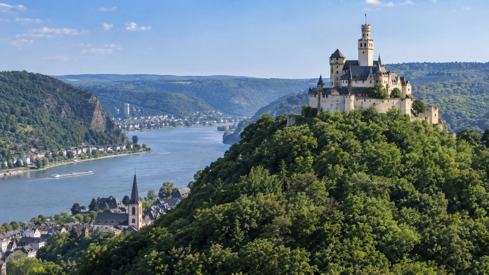 Marksburg Castle above the Rhine Gorge