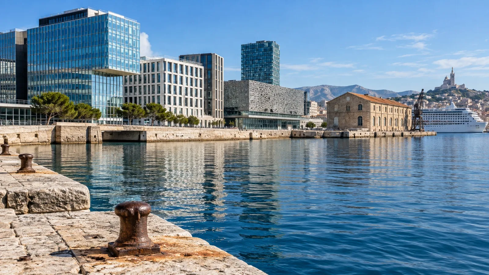 La Joliette waterfront district in Marseille