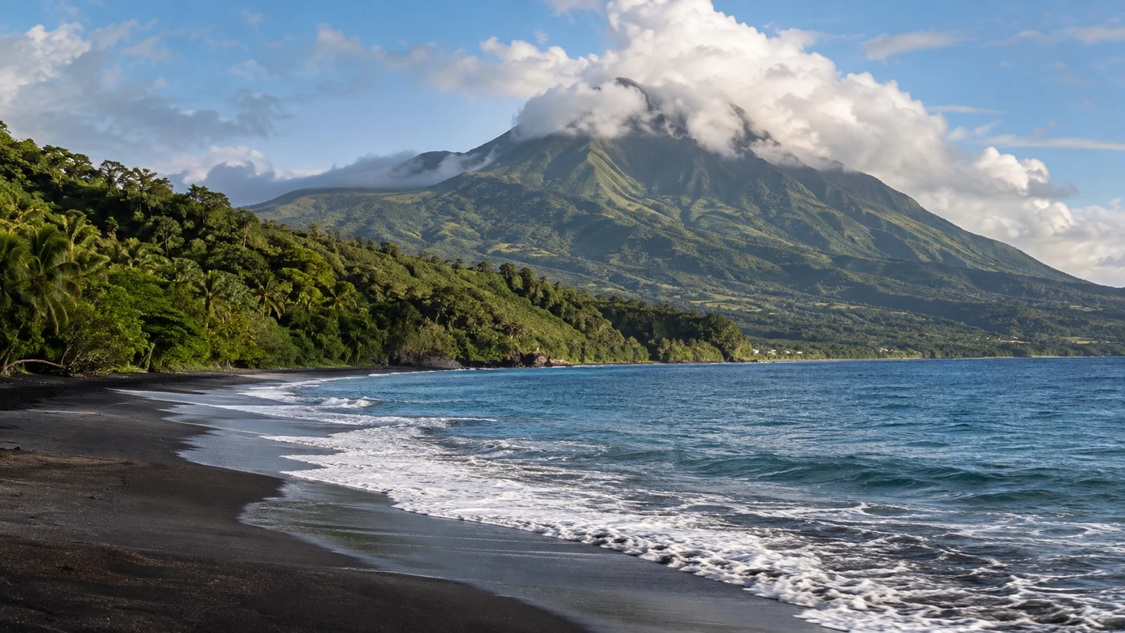Mount Pelée rising above northern Martinique