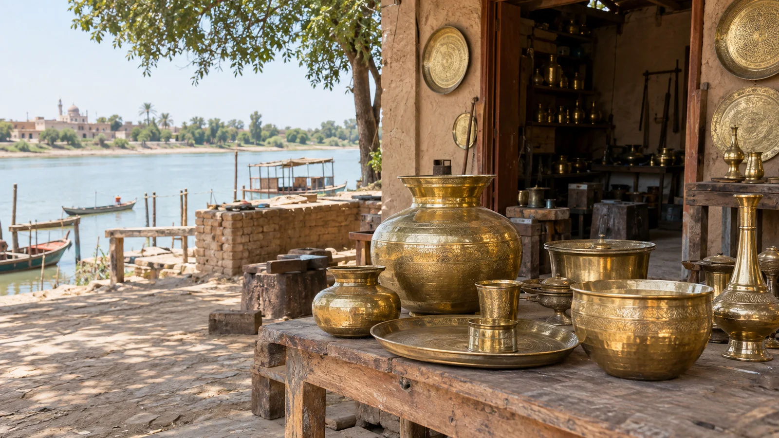 Handmade brass vessels from Matiari