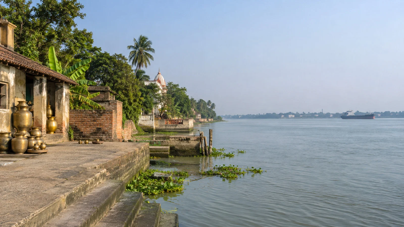 Hooghly riverfront at Matiari village