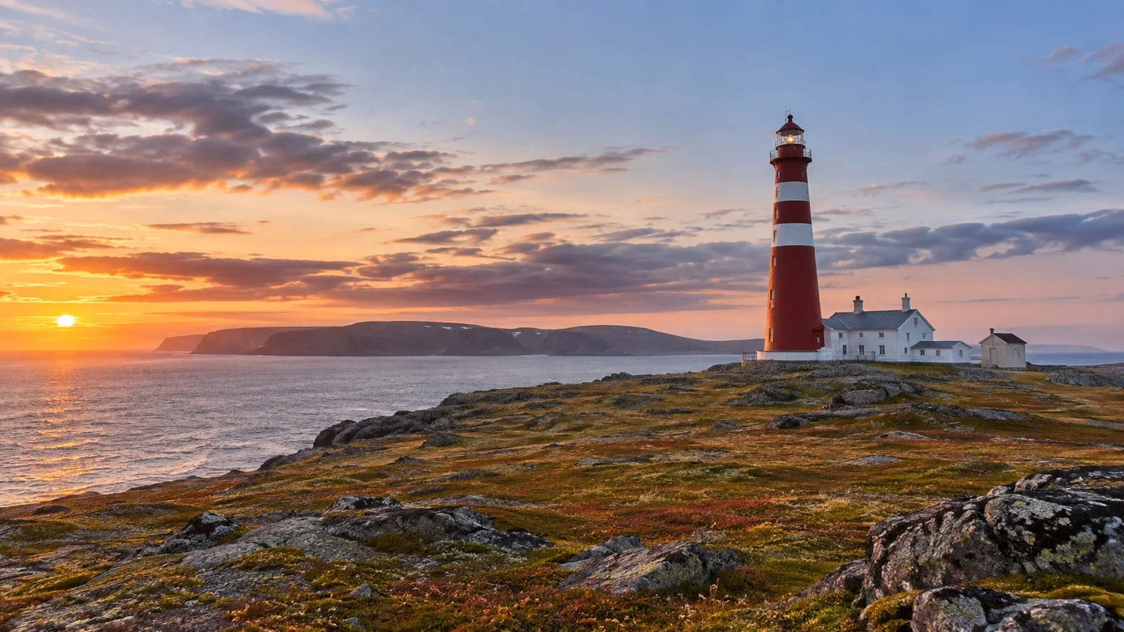 Slettnes Lighthouse on tundra