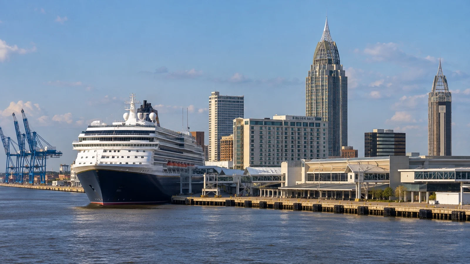 Mobile Alabama cruise terminal and nearby downtown hotels