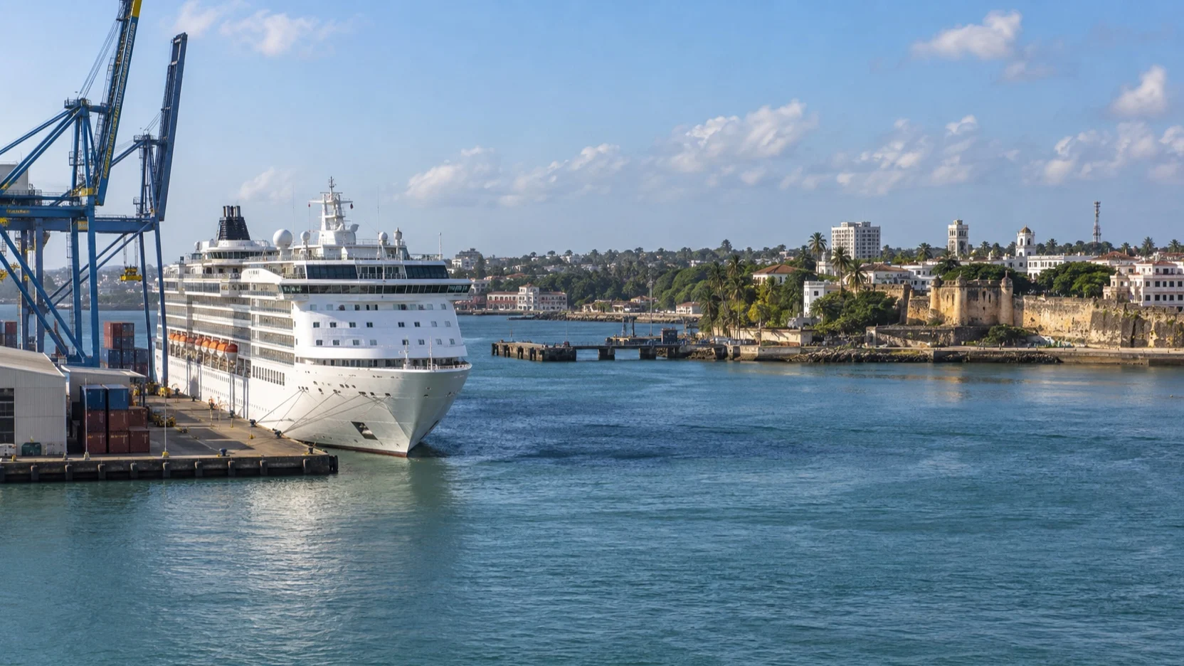 Cruise ship in Mombasa’s Kilindini Harbor