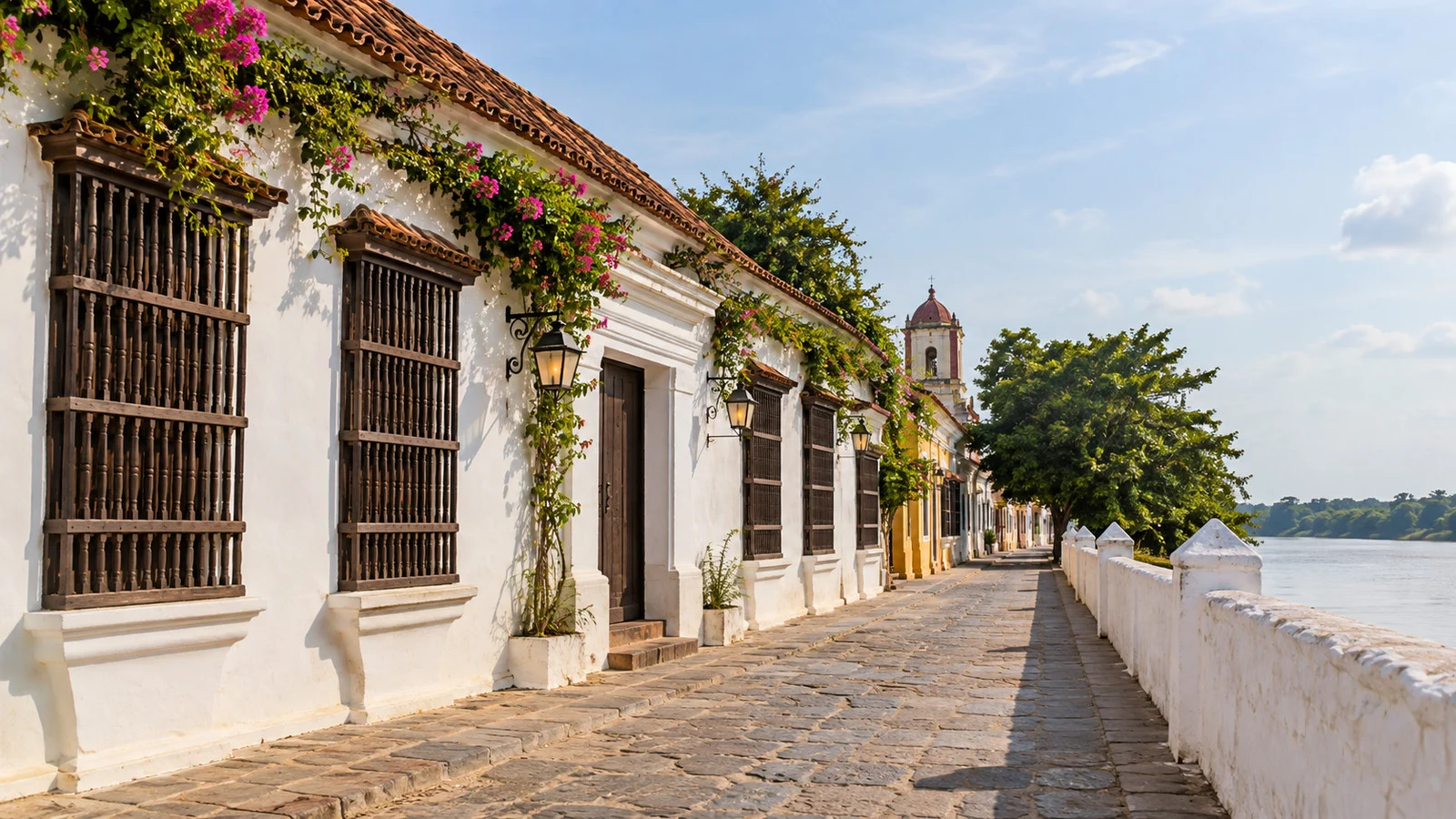 Historic colonial house along an albarrada street in Mompox